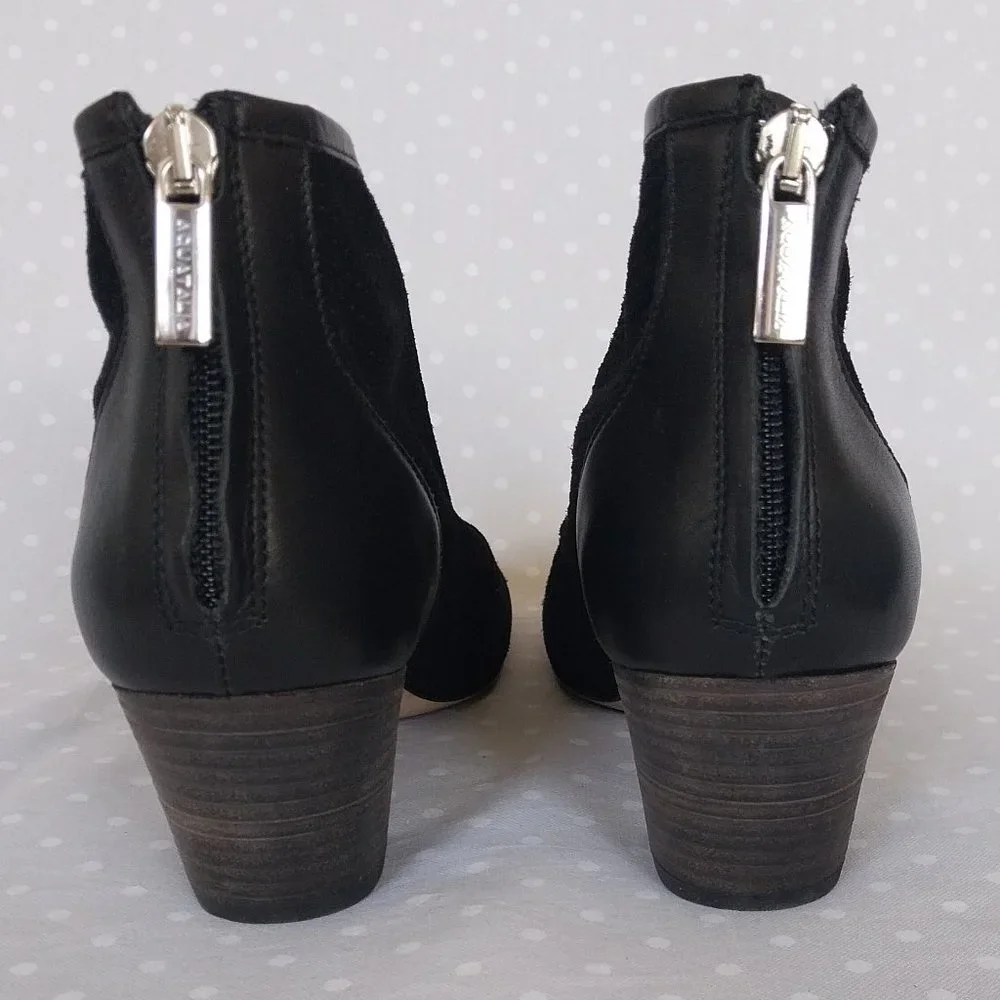 Aquatalia by Marvin K. Xcellent Black Perforated Suede  * Leather Ankle Bootie